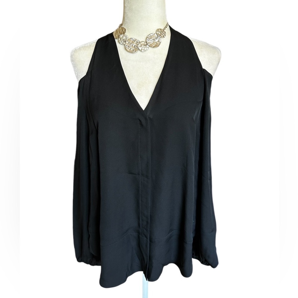 Tamara Mellon 100% Silk Cold Shoulder Top